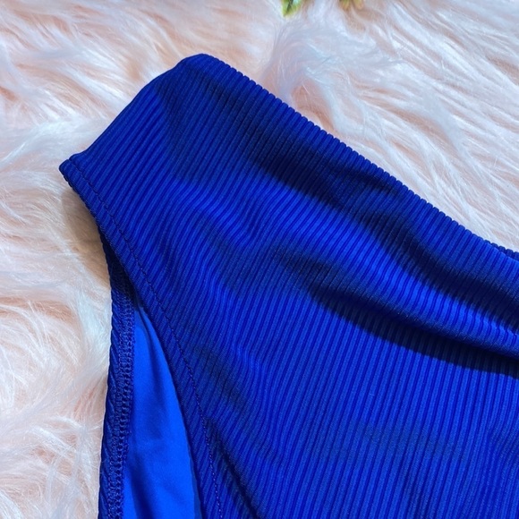 NWT Frankie’s Bikini Jenna Rib High Waist Bikini Bottom in Cerulean sz M - Picture 4 of 12